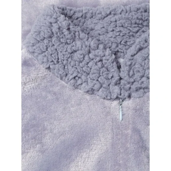 Natori Purple Plush Sherpa Zip Caftan Lounger Robe Women's XS - Picture 2 of 12